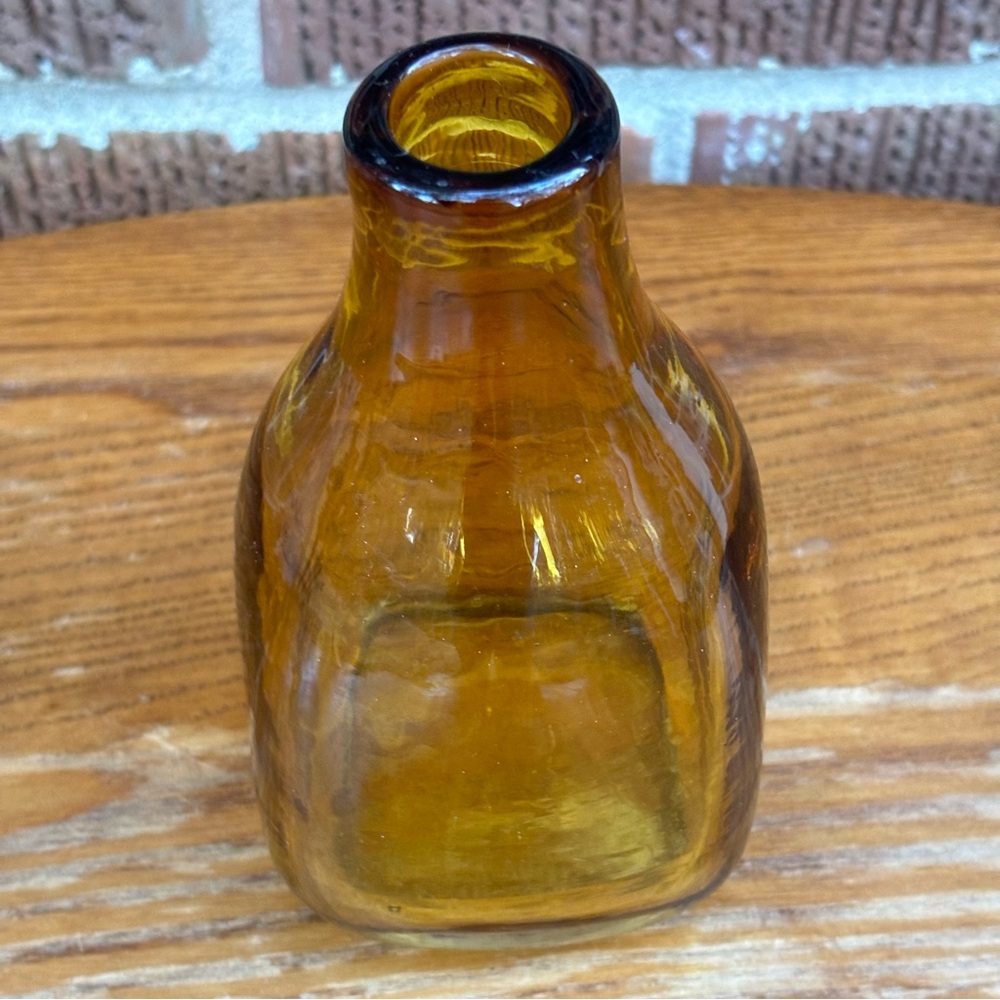 Hand Blown Bud Vase Mini Mouth Amber 
5.5” x 3” - Picture 6 of 6